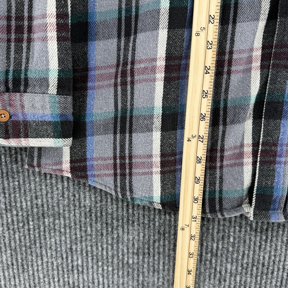 Vintage 80s Big Mac flannel shirt XL Tall Made in USA gray plaid workwear - Picture 7 of 8